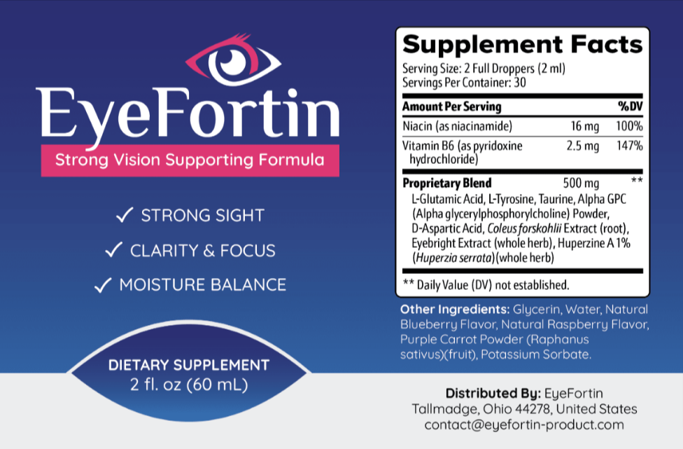 EyeFortin Supplement Fact